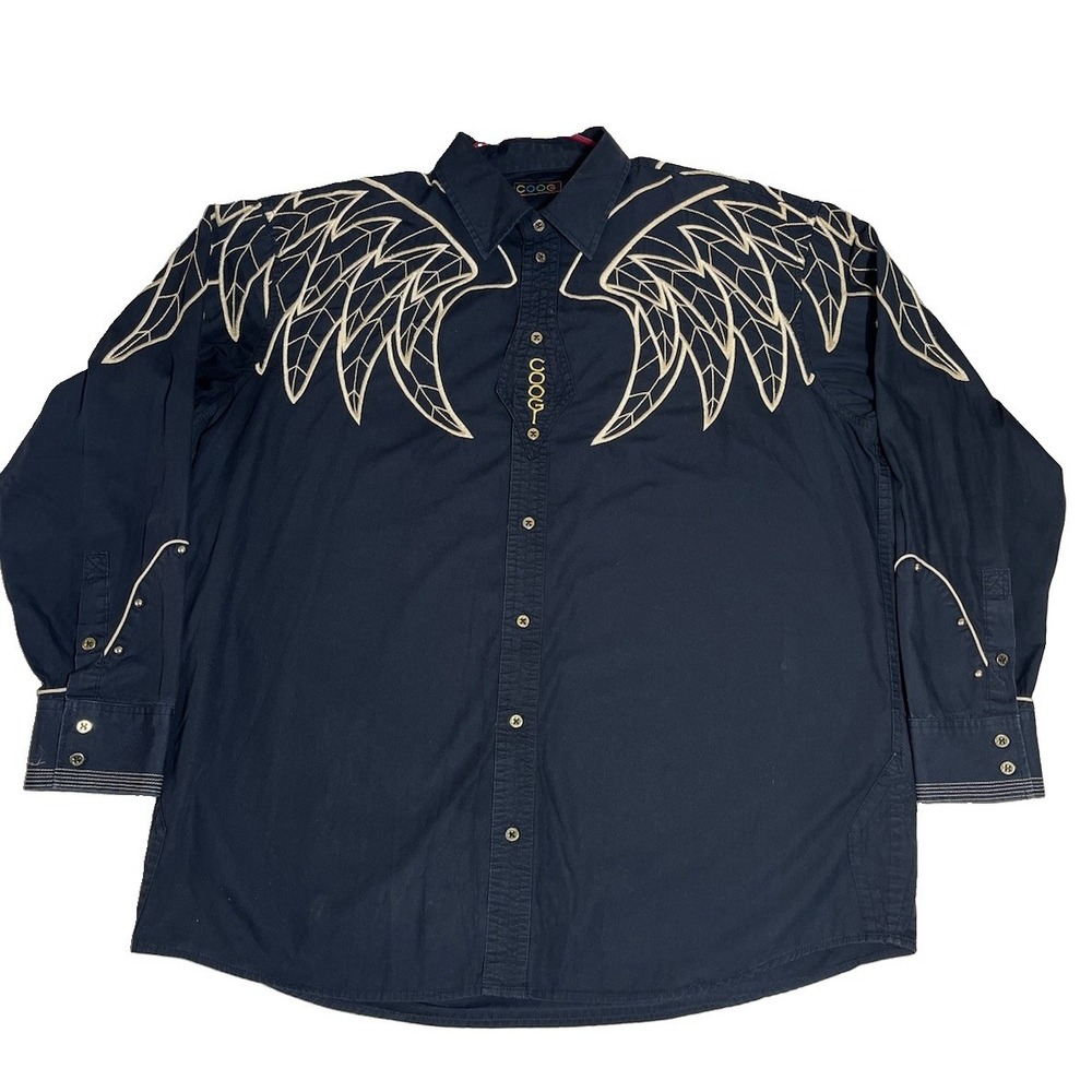 Coogi Extremely Rare Men's XXL Vintage Wing Wings Button Up Down Shirt EUC